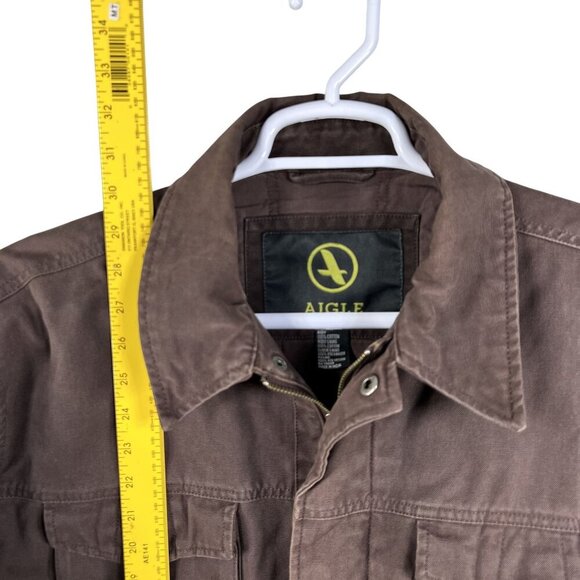 Aigle Brown XXL Duck Canvas Chore Jacket Barn Workwear Ranch Hiking Trekking - Picture 11 of 16